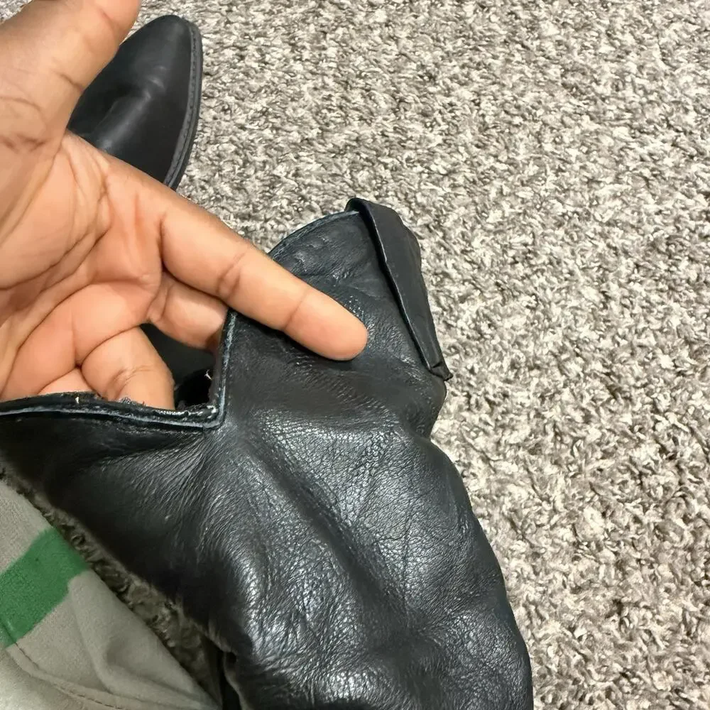 Vintage 80s Dingo Slouch Black Leather Boots Men’s Size 9 D Pointed Toe READ